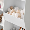 SoBuy KMB55-K-W Bibliothèque Enfant avec 5 Compartiments Ouverts, Coins Arrondis et Dispositif Anti-Basculement – L80×P34×H104 cm, Charge 53 kg, PB E1, Blanc