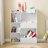SoBuy KMB55-K-W Bibliothèque Enfant avec 5 Compartiments Ouverts, Coins Arrondis et Dispositif Anti-Basculement – L80×P34×H104 cm, Charge 53 kg, PB E1, Blanc