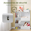 SoBuy KMB55-K-W Bibliothèque Enfant avec 5 Compartiments Ouverts, Coins Arrondis et Dispositif Anti-Basculement – L80×P34×H104 cm, Charge 53 kg, PB E1, Blanc