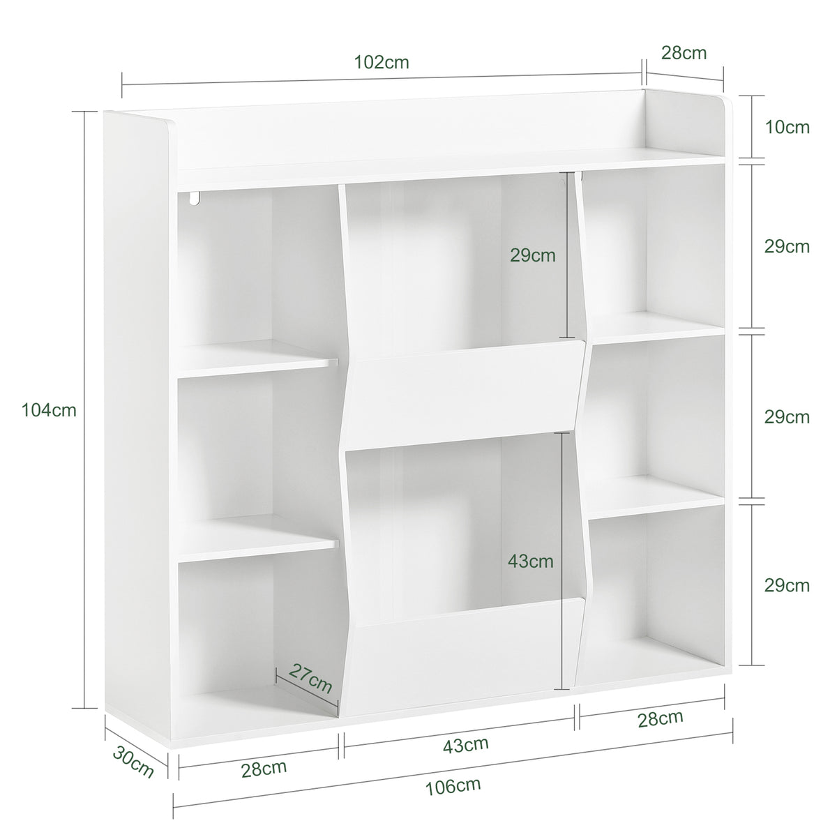 SoBuy KMB55-W Bibliothèque Enfant Montessori 8 Compartiments – Meuble Rangement Jouets et Livres, Blanc