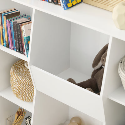 SoBuy KMB55-W Bibliothèque Enfant Montessori 8 Compartiments – Meuble Rangement Jouets et Livres, Blanc