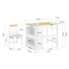 SoBuy KMB60-WN Ensemble Table et Chaise Enfant avec 2 Étagères, Porte-Rouleau et 3 Emplacements Stylos – L80×P50×H66 cm, MDF E1 + Pin, Blanc et Naturel