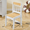SoBuy KMB60-WN Ensemble Table et Chaise Enfant avec 2 Étagères, Porte-Rouleau et 3 Emplacements Stylos – L80×P50×H66 cm, MDF E1 + Pin, Blanc et Naturel