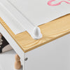 SoBuy KMB60-WN Ensemble Table et Chaise Enfant avec 2 Étagères, Porte-Rouleau et 3 Emplacements Stylos – L80×P50×H66 cm, MDF E1 + Pin, Blanc et Naturel