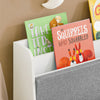 SoBuy KMB66-W Coffre de Rangement Enfants, Banc de Rangement pour Enfants avec Bibliothèque, 2 Tiroirs sur roulettes et Coussin d'assise, 100 x 45 x 70 cm, Blanc