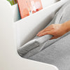 SoBuy KMB66-W Coffre de Rangement Enfants, Banc de Rangement pour Enfants avec Bibliothèque, 2 Tiroirs sur roulettes et Coussin d'assise, 100 x 45 x 70 cm, Blanc