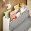 SoBuy KMB66-W Coffre de Rangement Enfants, Banc de Rangement pour Enfants avec Bibliothèque, 2 Tiroirs sur roulettes et Coussin d'assise, 100 x 45 x 70 cm, Blanc