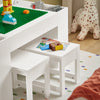 SoBuy KMB75-W Table Enfant avec Rangement et 2 Chaises – Plateau Double Face Construction, Blanc
