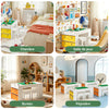 SoBuy KMB75-W Table Enfant avec Rangement et 2 Chaises – Plateau Double Face Construction, Blanc