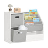 SoBuy KMB76-W Bibliothèque Enfants, Organisateur Jouets et Livres, Étagère de Rangement pour Enfants avec 2 Paniers, 5 Étagèr