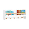 SoBuy KMB78-W Étagère Murale Étagère de Rangement Suspendue Porte-Manteau pour Enfants Étagère à Livres Bibliothèque Murale a