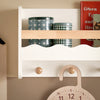 SoBuy KMB78-W Étagère Murale Étagère de Rangement Suspendue Porte-Manteau pour Enfants Étagère à Livres Bibliothèque Murale avec 5 Crochets