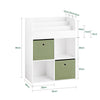 SoBuy KMB79-W Bibliothèque Enfant avec 3 Étagères, 4 Compartiments et 2 Coffres Amovibles – L60×P34×H80 cm, Charge 55 kg, MDF E1, Blanc