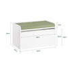 SoBuy KMB80-W Banc Coffre de Rangement 2 en 1, avec 1 Tiroir à roulettes et Assise Coussin Rembourré