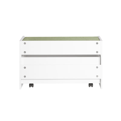 SoBuy KMB80-W Banc Coffre de Rangement 2 en 1, avec 1 Tiroir à roulettes et Assise Coussin Rembourré