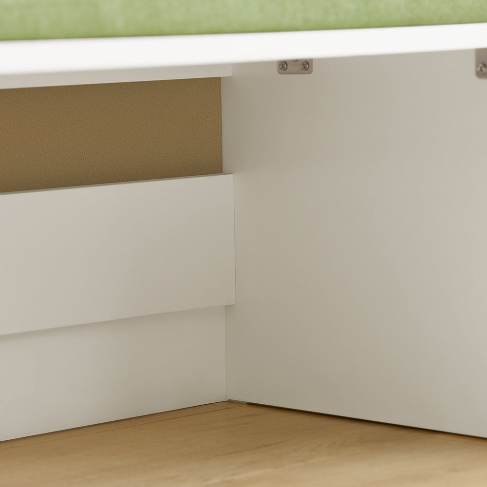 SoBuy KMB80-W Banc Coffre de Rangement 2 en 1, avec 1 Tiroir à roulettes et Assise Coussin Rembourré