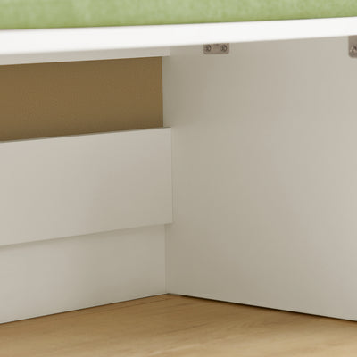 SoBuy KMB80-W Banc Coffre de Rangement 2 en 1, avec 1 Tiroir à roulettes et Assise Coussin Rembourré