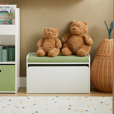 SoBuy KMB80-W Banc Coffre de Rangement 2 en 1, avec 1 Tiroir à roulettes et Assise Coussin Rembourré