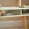 SoBuy KMB92-GR Ensemble Table d’Enfant + 2 Tabourets, Set de 3 Pièces Table à Dessin avec 1 Porte-Rouleau de Papier et 2 Compartiments Ouverts