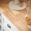 SoBuy KNL05-W Îlot de Cuisine 120 cm – Meuble Îlot Central avec Casier à Vin, 2 Tiroirs et Bois Hévéa – Blanc