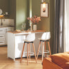 SoBuy KNL05-W Îlot de Cuisine 120 cm – Meuble Îlot Central avec Casier à Vin, 2 Tiroirs et Bois Hévéa – Blanc