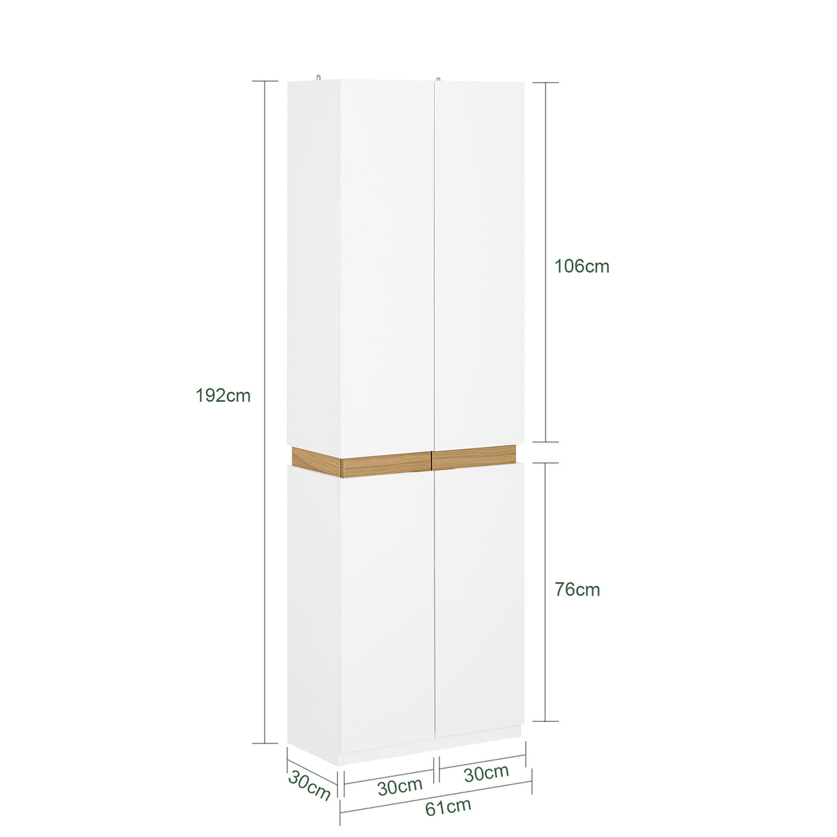 SoBuy KSB01-W Armoire Faible Profondeur 30 cm – Dressing Gain de Place, Penderie Intégrée, Blanc