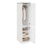 SoBuy KSB03-W Armoire Penderie 2 Portes pour Chambre – Penderie et 3 Étagères, Anti-Basculement – 45×55×187 cm, Blanc