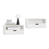 SoBuy NKD03-Wx2 Table de Chevet Murale, Table de Nuit Flottante avec Tiroir et Plateau, Étagère Murale pour Chambre à Coucher