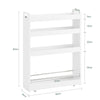 SoBuy NSR01-W Chariot de Rangement avec Roues et 4 Niveaux, Format Compact, Rangement Optimisé, Design Fonctionnel, Usage Quotidien – L60×P18×H82 cm, Blanc