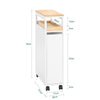 Prévente SoBuy NSR11-WN Chariot de Cuisine à Roulettes Slim 20 cm, Plan de Travail Bois, Tiroir 2 Niveaux, 4 Roulettes – L20 × P51 × H79 cm
