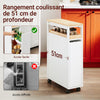 Prévente SoBuy NSR11-WN Chariot de Cuisine à Roulettes Slim 20 cm, Plan de Travail Bois, Tiroir 2 Niveaux, 4 Roulettes – L20 × P51 × H79 cm