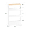 SoBuy NSR12-W Étagère de Niche à roulettes en Bois Meuble de Rangement Cuisine Chariot Placard Alcôve Chariot de Service 4 Étages