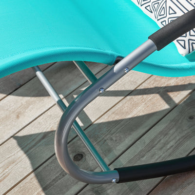 SoBuy OGS28-HBx2 Lot de 2 Chaise Longue Transat de Jardin Bascule avec Appui-tête Réglable et Pochette latérale