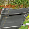SoBuy OGS28-HGx2 Lot de 2 Chaises Longues à Bascule – Appui-Tête Réglable, Pochette Latérale, Textilène, Charge 150 kg, Gris