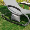 SoBuy OGS28-HGx2 Lot de 2 Chaises Longues à Bascule – Appui-Tête Réglable, Pochette Latérale, Textilène, Charge 150 kg, Gris