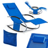SoBuy OGS28-KB Chaise Longue Transat de Jardin Bascule avec Appui-tête Réglable et Pochette latérale