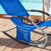 SoBuy OGS28-KB Chaise Longue Transat de Jardin Bascule avec Appui-tête Réglable et Pochette latérale