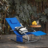 SoBuy OGS28-KB Chaise Longue Transat de Jardin Bascule avec Appui-tête Réglable et Pochette latérale