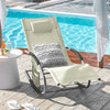 SoBuy OGS28-MIx2 Lot de 2 Chaise Longue Transat de Jardin Bascule avec Appui-tête Réglable et Pochette latérale