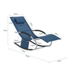 SoBuy OGS28-NBx2 Lot de 2 Chaise Longue Transat de Jardin Bascule avec Appui-tête Réglable et Pochette latérale
