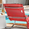 SoBuy OGS28-Rx2 Lot de 2 Chaise Longue Transat de Jardin Bascule avec Appui-tête Réglable et Pochette latérale
