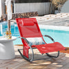 SoBuy OGS28-Rx2 Lot de 2 Chaise Longue Transat de Jardin Bascule avec Appui-tête Réglable et Pochette latérale