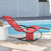 SoBuy OGS28-Rx2 Lot de 2 Chaise Longue Transat de Jardin Bascule avec Appui-tête Réglable et Pochette latérale