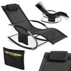 SoBuy OGS28-SCH Chaise Longue de Jardin à Bascule Pliable – Bain de Soleil Confortable 150 kg, Noir
