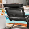 SoBuy OGS28-SCHx2 Lot de 2 Chaise Longue Transat de Jardin Bascule avec Appui-tête Réglable et Pochette latérale