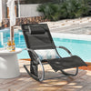 SoBuy OGS28-SCHx2 Lot de 2 Chaise Longue Transat de Jardin Bascule avec Appui-tête Réglable et Pochette latérale