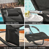 SoBuy OGS28-SCH Chaise Longue de Jardin à Bascule Pliable – Bain de Soleil Confortable 150 kg, Noir