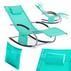 SoBuy OGS28-TBx2 Lot de 2 Chaise Longue Transat de Jardin Bascule avec Appui-tête Réglable et Pochette latérale