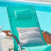SoBuy OGS28-TB Chaise Longue Transat de Jardin Bascule avec Appui-tête Réglable et Pochette latérale