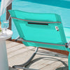 SoBuy OGS28-TB Chaise Longue Transat de Jardin Bascule avec Appui-tête Réglable et Pochette latérale